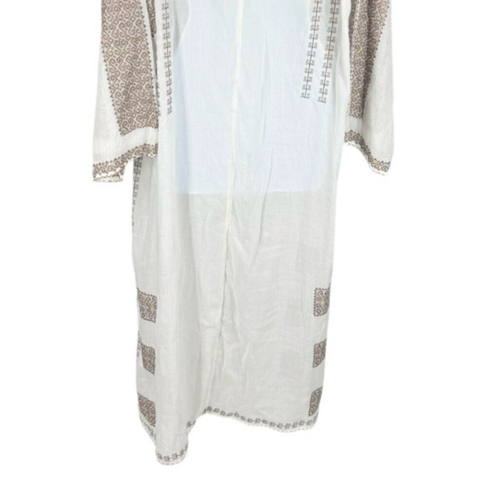 Tuckernuck x India Hicks Caftan Dress Cream Brown Print Maxi NWT Size S - Picture 12 of 14